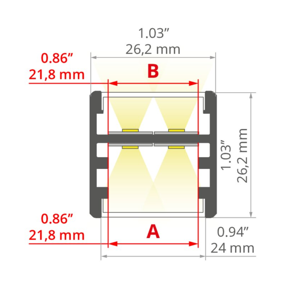 LED-Aluprofil GLAZA-DUO