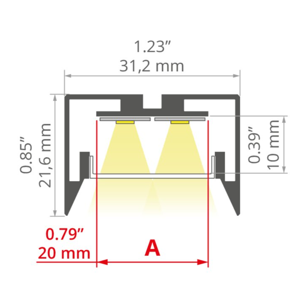 LED-Aluprofil GIZA-LL-ZMG