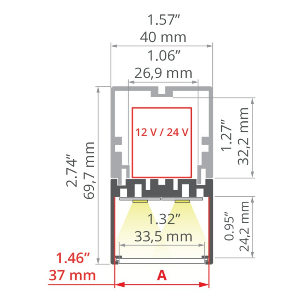 LED-Aluprofil 4050-W