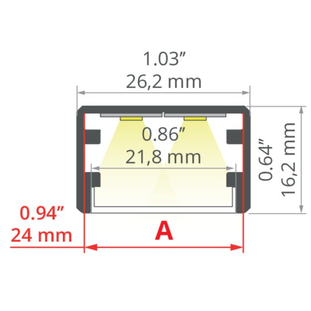 LED-Aluprofil GLAZA-LL